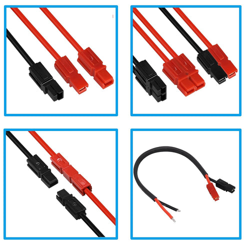 Power Connectors Assortment Kit - Quick-Disconnect Battery Terminals & Modular Terminals (60 PCS/15 Pairs)