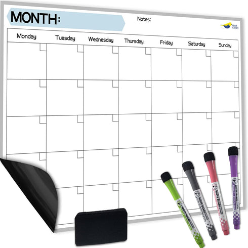 Monthly Magnetic Calendar for Refrigerator, 17x12” Dry Erase Fridge Calendar Magnet, Organizes 2025 Schedules