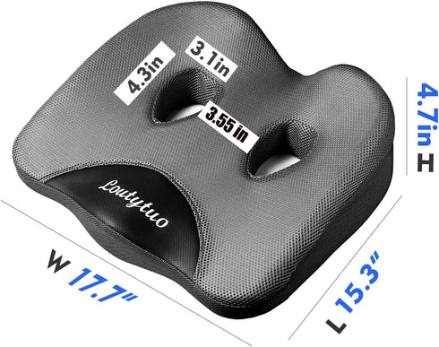Pillow,100% Wheelchair,Tailbone LOUTYTUO Seat Cushion Memory Foam and Washable Cover,for Office Chair,Car Seat