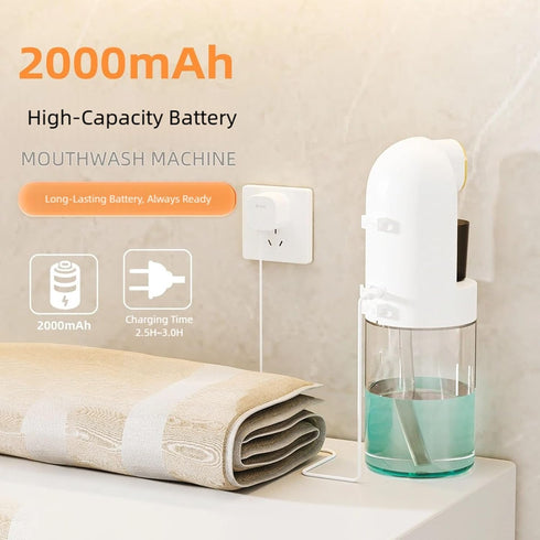 Arecobticy 4 Automatic Digital Mouthwash Dispenser with Modes & Cups Wall Mounted Mouth for Home Bathroom Mouth Wash