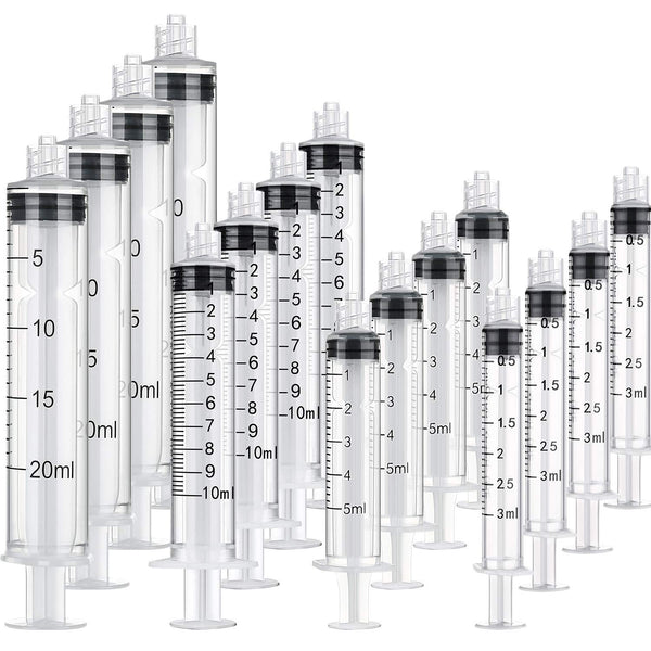 TecUnite 20 Pack Syringe Without Needle, Plastic Curved Syringes for Epoxy Resin, Craft, Feeding Pets, Oil