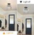 Decoluminner Crystal Ceiling Light Semi Flush Mount Ceiling Light Crystal Chandelier Hallway Light fixtures Black Close