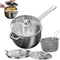 Generic Stainless Deep Fryer Pot, Long Handle Frying Cookware, 5 Quart Basket with