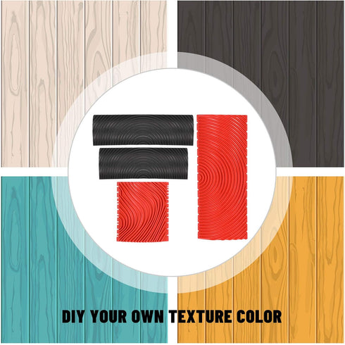 Rubber Empaistic Wood Grain Graining Pattern Tool, DIY Wood Texture Painting Tool for Wall Room Decoration