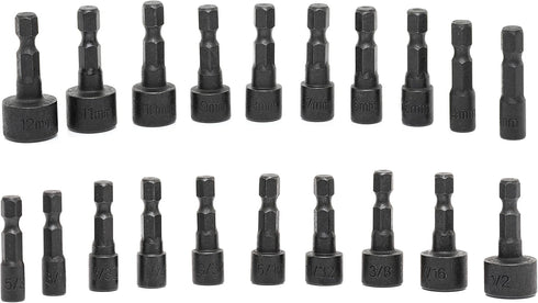 NEIKO 10068A 20 Piece Nut Driver Set for Impact Drill, 1/4 Hex Small Nut Driver Bits