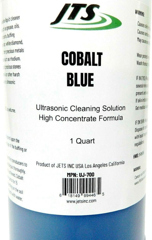 1 JTS Jewelry Ultrasonic Cleaning Solution Cobalt Blue Quart Clean Jewelry Compounds Made in USA