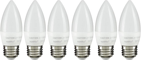 Sunlite LED B11 Torpedo Tip Chandelier Light Bulb 4.5 Watts (40w Equivalent),