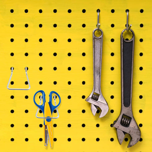 5pcs Heavy Duty Metal Pegboard Hooks with Cup Holder, Industrial-Grade Garage and Workshop Pegboard Accessories