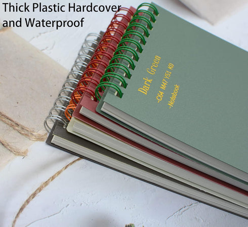 Yansanido 8 Pcs A6 Top Bound Spiral Notebook, 4 Color Thick Plastic Hardcover, 80 Sheets (160 Pages) College Ruled