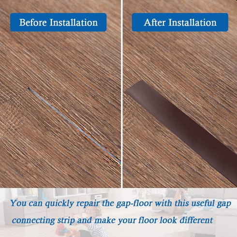 Floor Transition Strip, Self Adhesive Flooring Cover Strips for Laminate Floor, 2" Wide Vinyl Divider (3.3Ft, Brown)