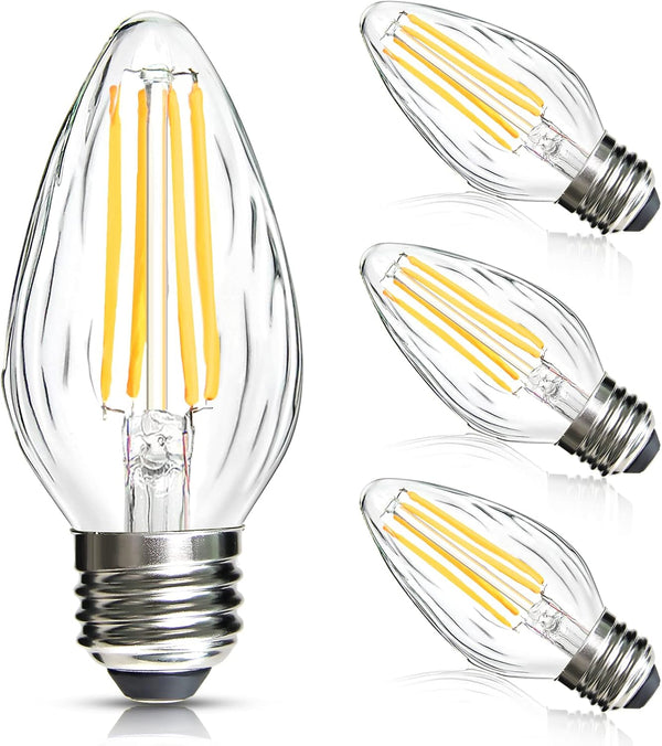 BRIMAX F15 8W LED Porch Light Bulb, E26 Medium Base, Dimmable 2700K Warm White, 4 Pack