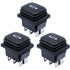 mxuteuk 3pcs Waterproof Momentary Rocker Switch, DC 12V 10A Toggle Power Button, 3 Position Motor Polarity Reversing