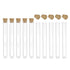 uxcell 10 Pcs PS Plastic Test Tubes with Cork Stoppers, Round Base, 13x100mm, Storage Container for Scientific