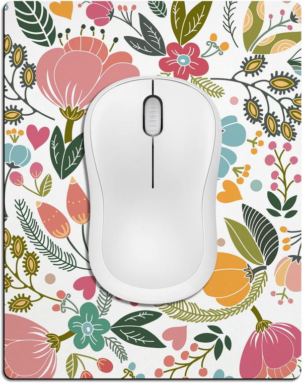 Small Cute Mouse Pad, Mini Mouse Pads for Wireless Mouse and Laptop, Travel Mousepads with Designs - Abstract Floral,