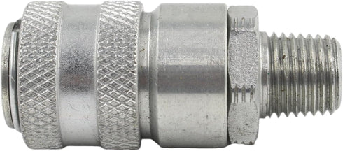 PD243 1/8" 1/4"-18 2.1" Series PD Steel Test Port and Diagnostic Equipment Quick Coupler with Male Pipe Thread, Body