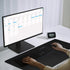 Black Leather Mouse Pad, Non-Slip PU Leather Desk Mat, Waterproof Writing Pad for Office and Home (23.6 x 11.8)