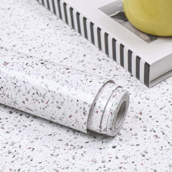 Glossy Marble Paper for Countertop, Waterproof Peel and Stick Wallpaper Granite Sticker 15.7 197 Easy to Install