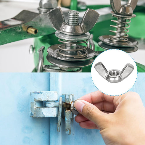 uxcell #10-24 25 304 Wing Nut Pcs, Stainless Steel Butterfly Wing Nuts Fasteners Parts Hand Twist Tighten Wing Nuts