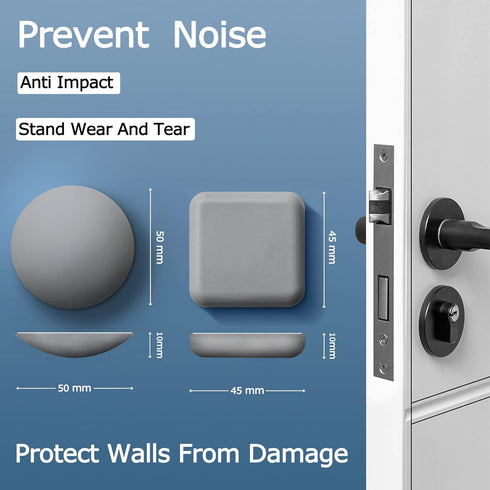 XoYoZo Door Stoppers, Wall Protector Buffer Guard, Self Adhesive Soft Rubber Crash Pad for Home Office