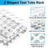 PATIKIL 25 Holes Dia Tube Rack, 304 Stainless Steel Z Shape Tube Holder for 16mm Dia Tube
