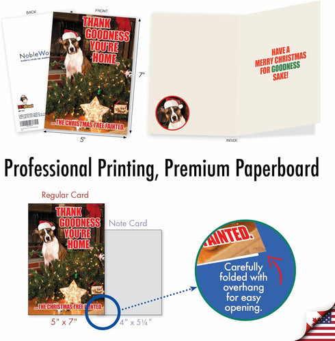 NobleWorks Pack of 12 Funny Christmas Greeting Cards with Envelopes, Humor Holiday Design