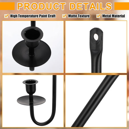 9.6" 16.5" Set Stairway(Black,2 Set) Tessco for you Metal Wall Mount Candle Sconces with LED Flameless Taper Candles
