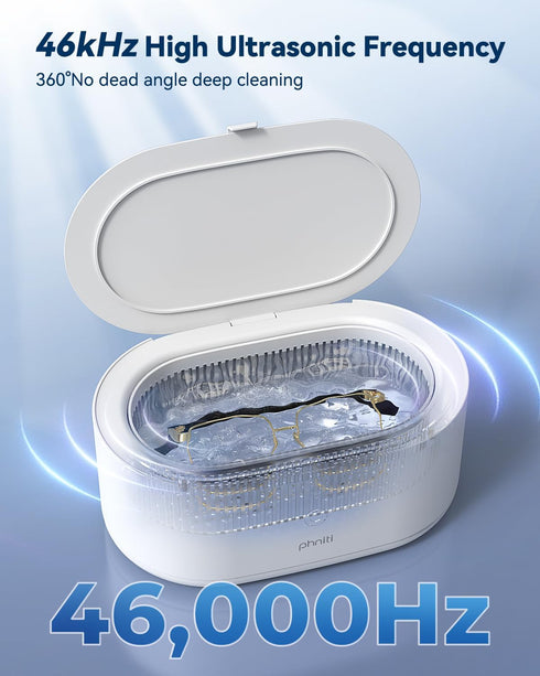 Phniti 20OZ Ultrasonic Jewelry Cleaner for Silver Rings, Necklaces, Eyeglasses, Deep Cleaning Machine for Dental