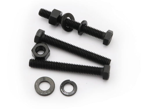 LBY 8 Sets 5/16-18×2-1/2'' Hex Head Screws Bolts, Nuts, Flat & Lock Washers Kit, Alloy Steel (Black)