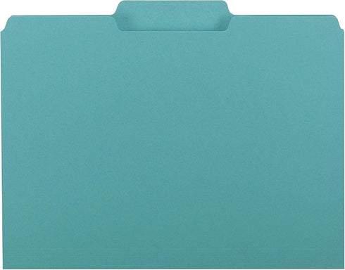 Smead Interior File Folder - 1/3-Cut Tab, Letter Size, Aqua, 100 per Box