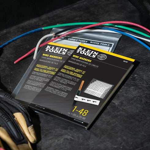 56250 1-48 Klein Tools Wire Marker Book for Cable Management, Electric Panel Organization Wire Label Stickers, Numbered