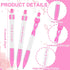 Teling 100 Pcs Breast Cancer Awareness Pink Ribbon Retractable Pens, Bulk Gel Ballpoint Pens for Women, Office Supplies