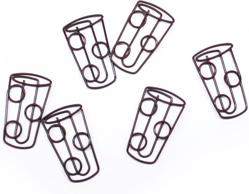 Soda or Iced Tea Cup Shaped Paper Clips Great for Paper Clip Collectors or Office Gift - Comes in Round Tin with Lid and Gift Box (100 Count Brown) by Butler in the Home
