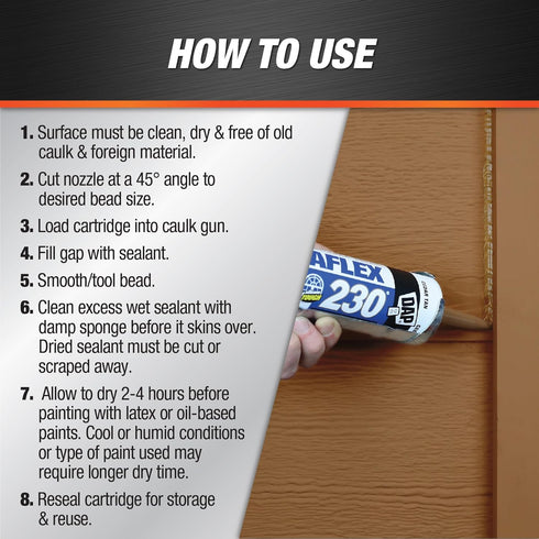 DAP DYNAFLEX 230 (18302) Brown Raw Building Material, 10.1 oz