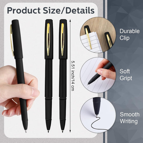 Outus 150 Pcs Black Gel Ink Pens, Ultra Fine Point Rollerball Pens for Office, School, Writing, Sketching
