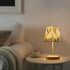 Bedside Lamp Blue Grey Leaf Pattern Table Lamp Bedroom LED Nightstand Desk Lamp Lampshade for Sleeping Living Room Dorm
