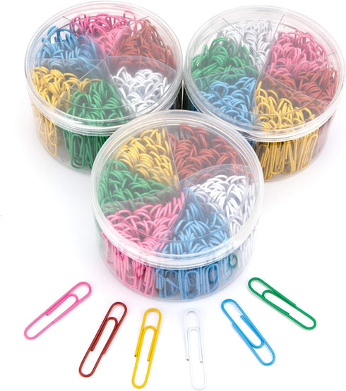 Yarlung 900 Pieces 2 Inch Jumbo Paper Clips, Vinyl Coated Large Paperclips for Document Organizing, 6 Colors