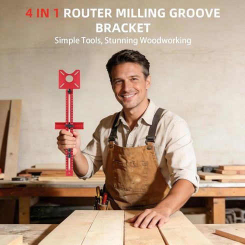 4 1 in Router Milling Groove Bracket,Cabinet Hardware Jig and Router Guide,Adjustable Router Circle Cutting Guide