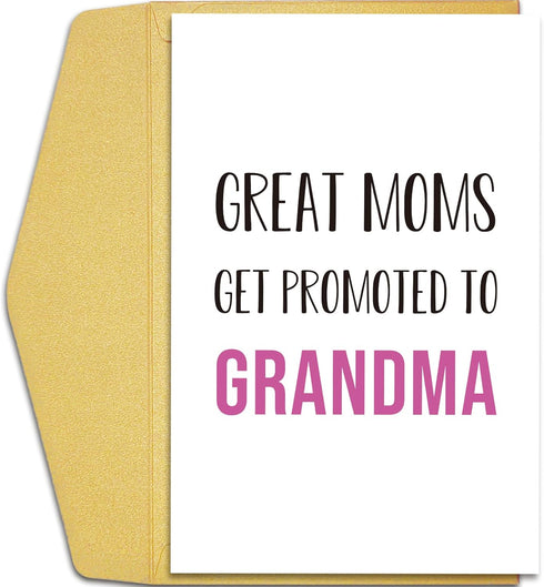 Qiliji New Grandma Card Gift, Funny Pregnancy Announcement Card for Mom New Grandma,