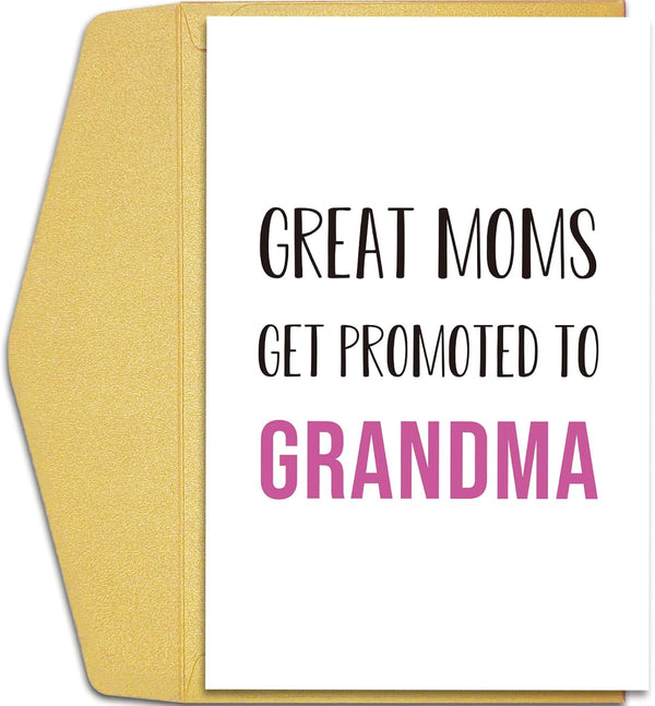 Qiliji New Grandma Card Gift, Funny Pregnancy Announcement Card for Mom New Grandma,