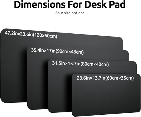 YSAGi Leather Desk Pad Protector, Large Mouse Pad, Non-Slip PU Leather Desk Blotter, Black, 47.2" x 23.6"