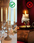 3 Pack Homemory Flameless Taper Candles, No Remote, Realistic Flickering Battery Operated Candlesticks, Ivory LED