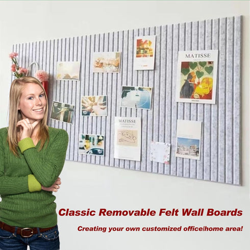 Large Felt Wall Tiles, 47"x35" Felt Bulletin Board Tiles for Office, Noise Reduction Felt Boards, 12-Pack