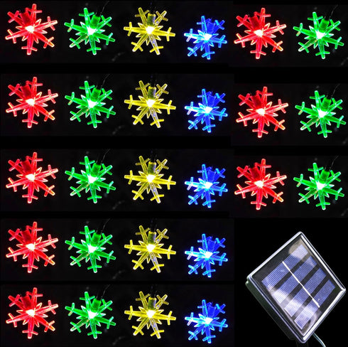 Inngree 20 30 8 Solar Christmas Lights Outdoor Waterproof Decorations Ft LED Snowflake String Fairy Lights