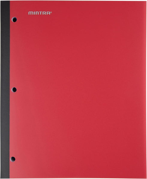 Mintra Wireless Notebook 3 Pack, 80 Sheets College Ruled (Black, Blue, Red)