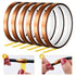 FEPITO 6 Rolls Heat Tape for Heat Press, Polyimide Tape for Sublimation, 3D Printing, Soldering, and More