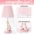 HERBESTBAY 14 Inch Bulb Kids Table Lamp, Adorable Castle Style Kids Desk Lamp, Pink Bedside Lamp Ideal for Girls