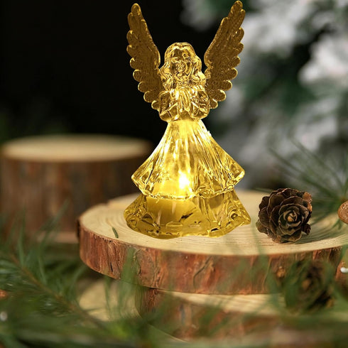 Generic Acrylic Angel-Shaped Night Light,Color Changing Night Lamps for Home Bar Restaurant Holiday Parties Christmas