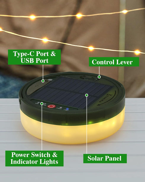 4 1: 39.4Ft 150LEDs, 3600mAh Anpro Solar Camping String Lights in Ultra Long Outdoor String Lights Solar Powered