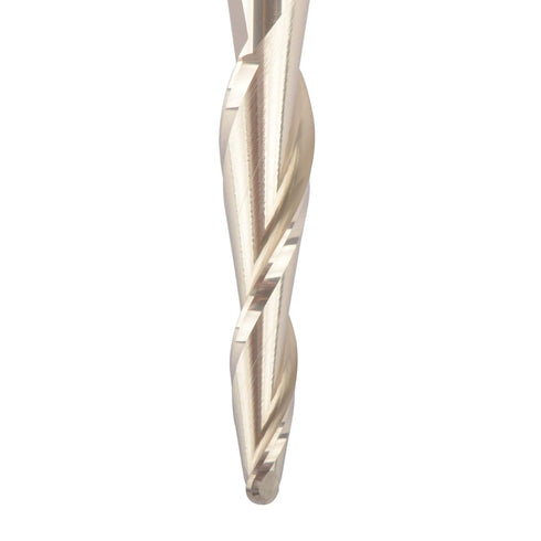 SpeTool Tapered Ball Nose End Mill 1/4" Shank, 1/16" Cutting Radius, ZrN Coated for 3D Carving Engraving Router Bit
