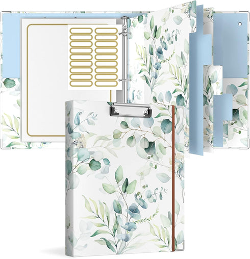 Rouidr 3 Ring Binder with Clipboard, 1 Inch Binder Organizer, 8.5" x 11" Letter Size View Binder with Dividers Tabs &